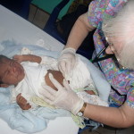 A severely dehydrated baby is treated. A severely dehydrated baby is treated.